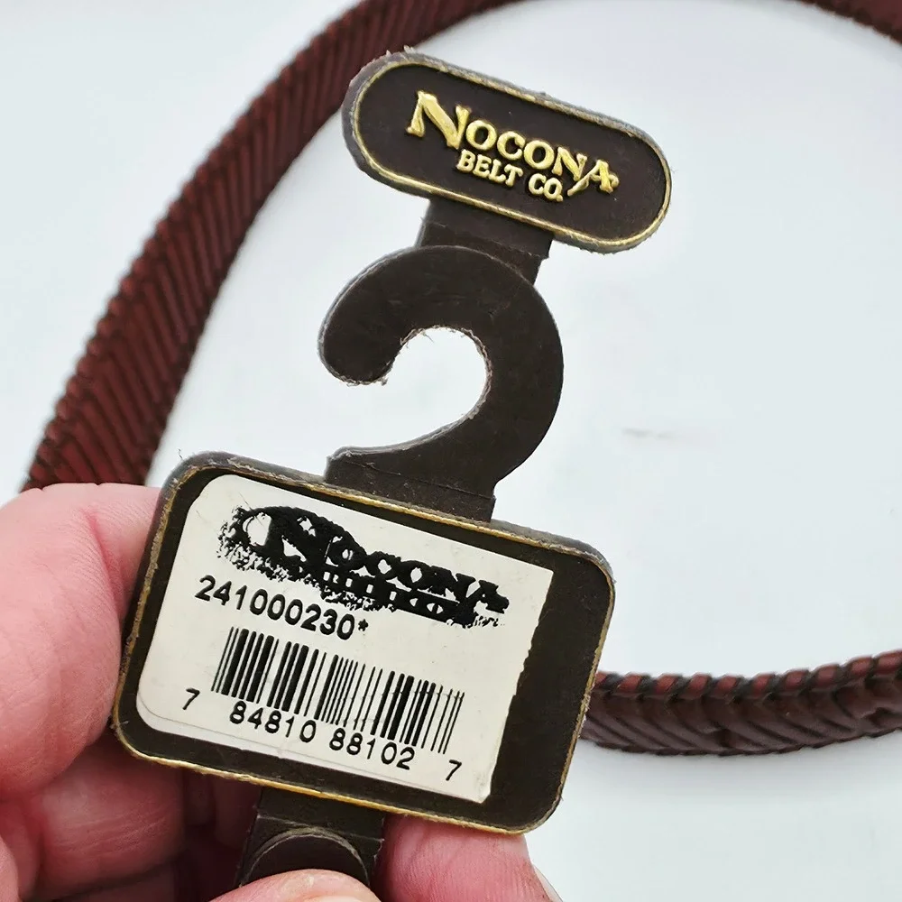 Nocona Belt Co Braided Leather Belt Men 30 Mahogany Brown Western Americana Barn